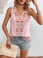 Load image into Gallery viewer, Tassel Printed V-Neck Tank