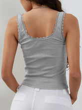 Load image into Gallery viewer, Lace Detail Square Neck Tank