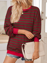 Load image into Gallery viewer, Lovelet Striped Contrast Long Sleeve Sweatshirt