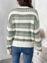Load image into Gallery viewer, Perfee Contrast Round Neck Long Sleeve Sweater