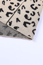 Load image into Gallery viewer, Slit Leopard Mock Neck Dropped Shoulder Sweater