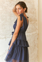 Load image into Gallery viewer, ADORA Tie Shoulder Polka Dot Mesh Dress