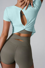 Load image into Gallery viewer, Cutout Round Neck Short Sleeve Active T-Shirt