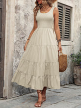 Load image into Gallery viewer, Smocked Scoop Neck Sleeveless Tank Dress
