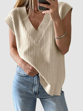 Load image into Gallery viewer, Mandy Ribbed V-Neck Sweater Vest
