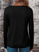 Load image into Gallery viewer, Crisscross V-Neck Long Sleeve T-Shirt