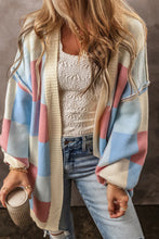 Load image into Gallery viewer, Color Block Open Front Long Sleeve Cardigan
