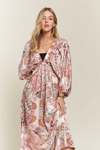 Load image into Gallery viewer, ADORA Printed V-Neck Batwing Sleeve Dress