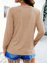 Load image into Gallery viewer, Crisscross V-Neck Long Sleeve T-Shirt