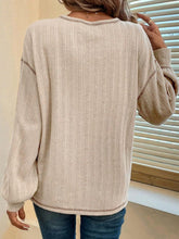 Load image into Gallery viewer, Mandy Contrast Stitching Round Neck Long Sleeve T-Shirt