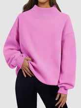 Load image into Gallery viewer, Mock Neck Drop Shoulder Long Sleeve Sweatshirt