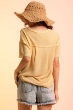 Load image into Gallery viewer, Waffle-Knit Notched Half Sleeve T-Shirt