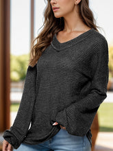 Load image into Gallery viewer, Dropped Shoulder Long Sleeve Knit Top