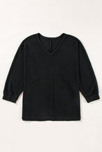 Load image into Gallery viewer, Side Slit V-Neck Long Sleeve Top