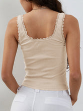 Load image into Gallery viewer, Lace Detail Square Neck Tank