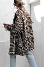 Load image into Gallery viewer, Houndstooth Collared Neck Long Sleeve Coat