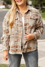 Load image into Gallery viewer, Plus Size Geometric Collared Neck Long Sleeve Jacket