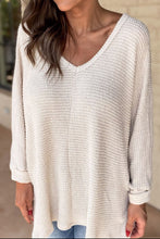 Load image into Gallery viewer, Side Slit V-Neck Long Sleeve Top