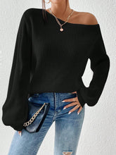 Load image into Gallery viewer, Honey Single Shoulder Long Sleeve Sweater