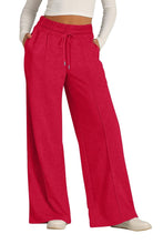 Load image into Gallery viewer, Drawstring Elastic Waist Wide Leg Pants