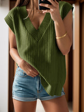 Load image into Gallery viewer, V-Neck Cap Sleeve Knit Vest