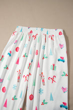 Load image into Gallery viewer, Christmas Printed Collared Neck Top and Pants Lounge Set