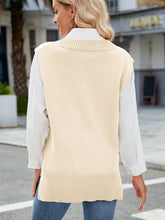 Load image into Gallery viewer, Side Slit V-Neck Sweater Vest