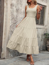 Load image into Gallery viewer, Smocked Scoop Neck Sleeveless Tank Dress