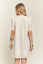 Load image into Gallery viewer, ADORA Ruffled Eyelet Round Neck Dress