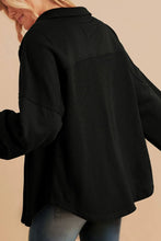 Load image into Gallery viewer, Waffle-Knit Collared Neck Long Sleeve Shacket