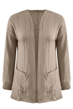 Load image into Gallery viewer, Full Size Textured Open Front Long Sleeve Cardigan