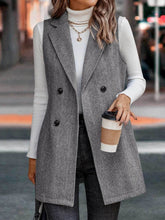 Load image into Gallery viewer, Buttoned Collared Neck Longline Vest Coat