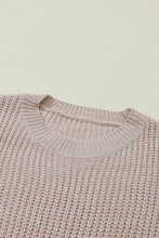Load image into Gallery viewer, Cable-Knit Round Neck Dropped Shoulder Sweater