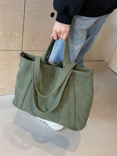 Load image into Gallery viewer, Corduroy Solid Large Tote Bag