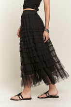 Load image into Gallery viewer, ADORA Elastic Waist Layered Mesh Midi Skirt