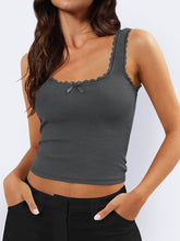 Load image into Gallery viewer, Lace Detail Square Neck Tank
