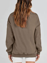 Load image into Gallery viewer, Mock Neck Drop Shoulder Long Sleeve Sweatshirt