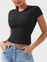Load image into Gallery viewer, Lovelet Half Zip Short Sleeve T-Shirt
