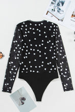 Load image into Gallery viewer, Heart Square Neck Long Sleeve Bodysuit