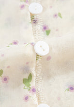 Load image into Gallery viewer, Frill Lace Detail Printed Tie Neck Long Sleeve Blouse