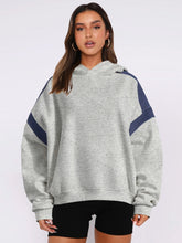 Load image into Gallery viewer, Contrast Dropped Shoulder Long Sleeve Hoodie
