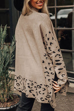 Load image into Gallery viewer, Slit Leopard Mock Neck Dropped Shoulder Sweater