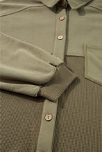 Load image into Gallery viewer, Waffle-Knit Collared Neck Long Sleeve Shacket