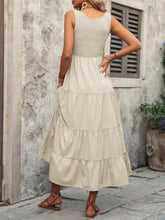 Load image into Gallery viewer, Smocked Scoop Neck Sleeveless Tank Dress