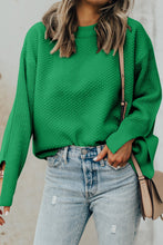 Load image into Gallery viewer, Textured Round Neck Long Sleeve Sweater
