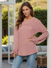 Load image into Gallery viewer, Dropped Shoulder Long Sleeve Knit Top