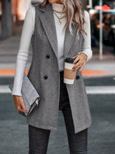 Load image into Gallery viewer, Buttoned Collared Neck Longline Vest Coat