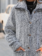 Load image into Gallery viewer, Pocketed Collared Neck Long Sleeve Plush Jacket