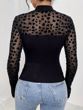 Load image into Gallery viewer, Heart Mock Neck Long Sleeve T-Shirt