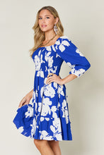 Load image into Gallery viewer, Double Take Full Size Floral Ruffle Hem Smocked Dress